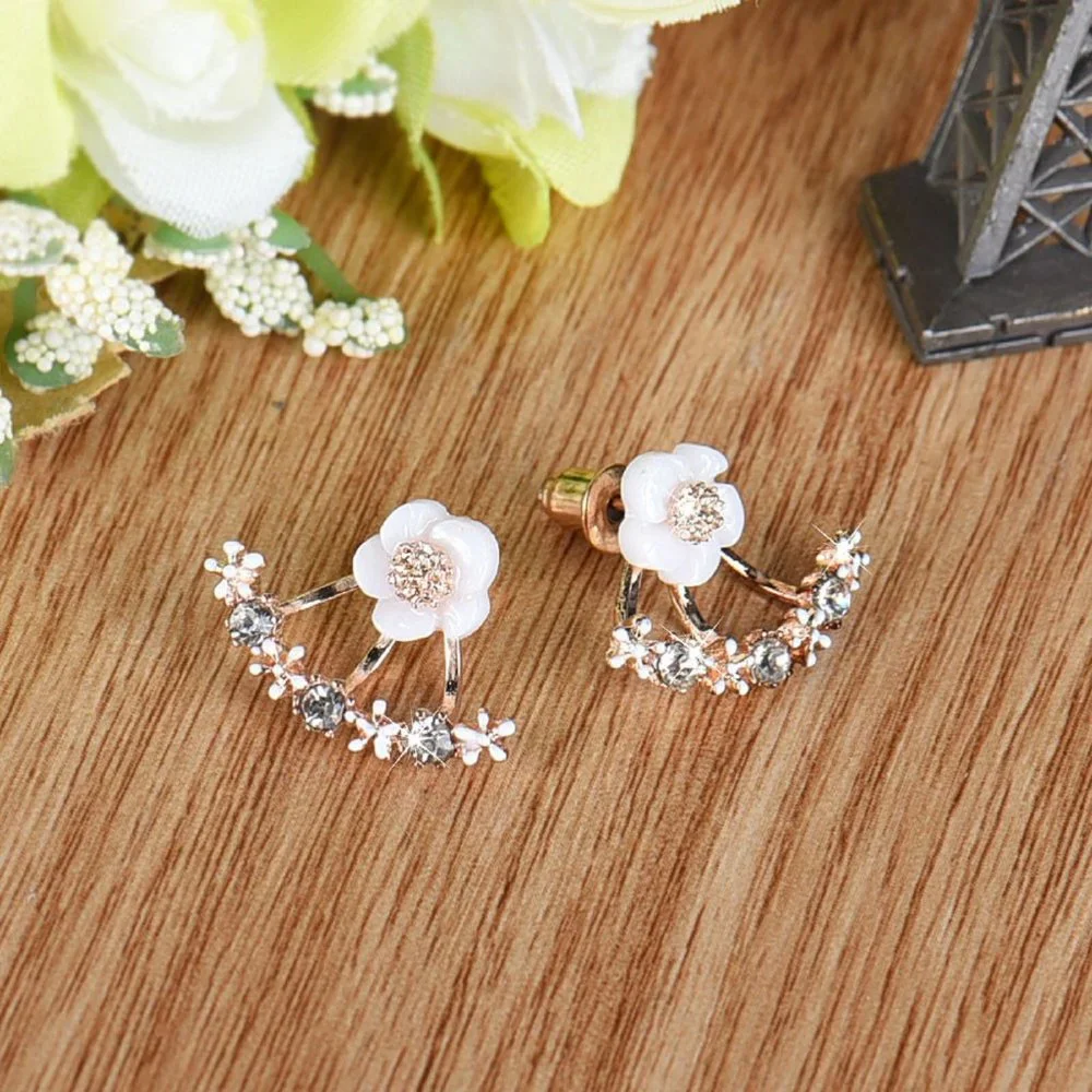 💎NWT Rose Gold Flower earrings - Picture 3 of 6